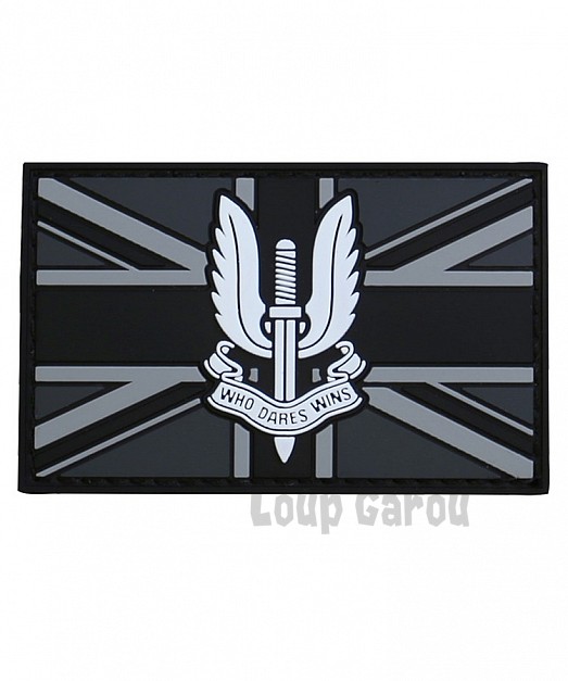 Nášivka SAS-Vlajka Spojeného Království suchý zip černá